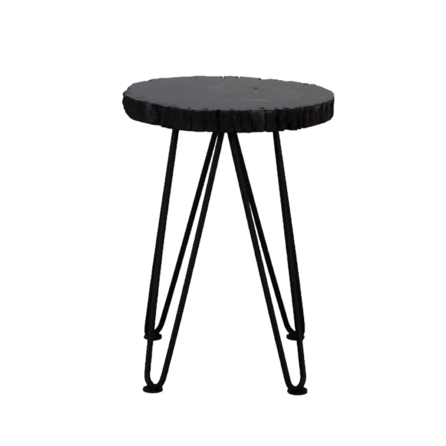 Black Petrified Wood Accent Table