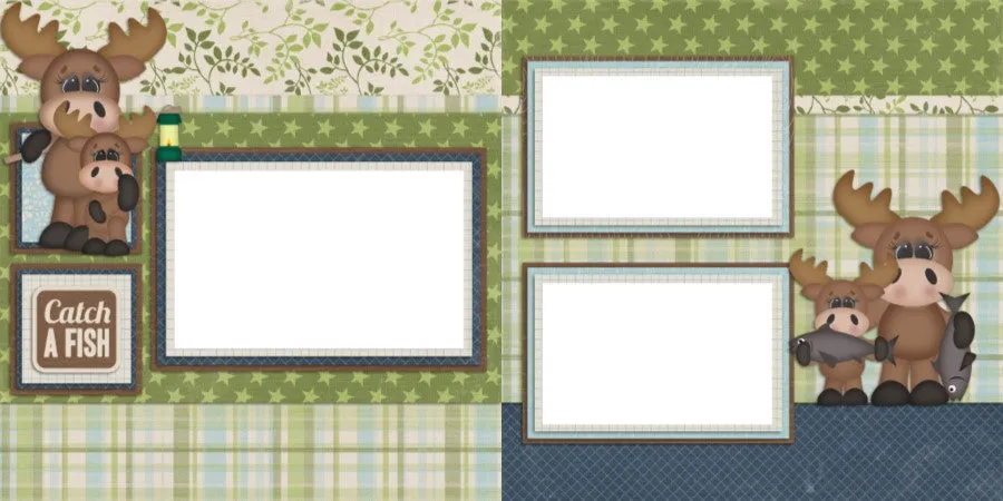 Catch a Fish - Digital Scrapbook Pages - INSTANT DOWNLOAD