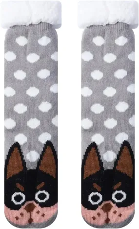 Fuzzy Slipper Socks for Kids Girls Women with Grippers Non Slip，Kids Warm Fuzzy Christmas Slipper Socks