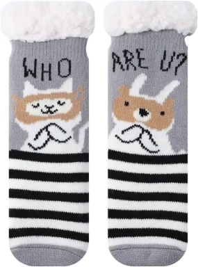 Fuzzy Slipper Socks for Kids Girls Women with Grippers Non Slip，Kids Warm Fuzzy Christmas Slipper Socks
