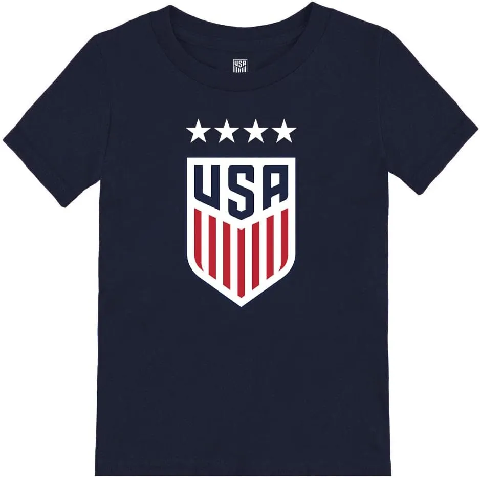 Icon Sports Officially Licensed U.S. Soccer USWNT Toddler Youth Kids Logo Cotton T-Shirt