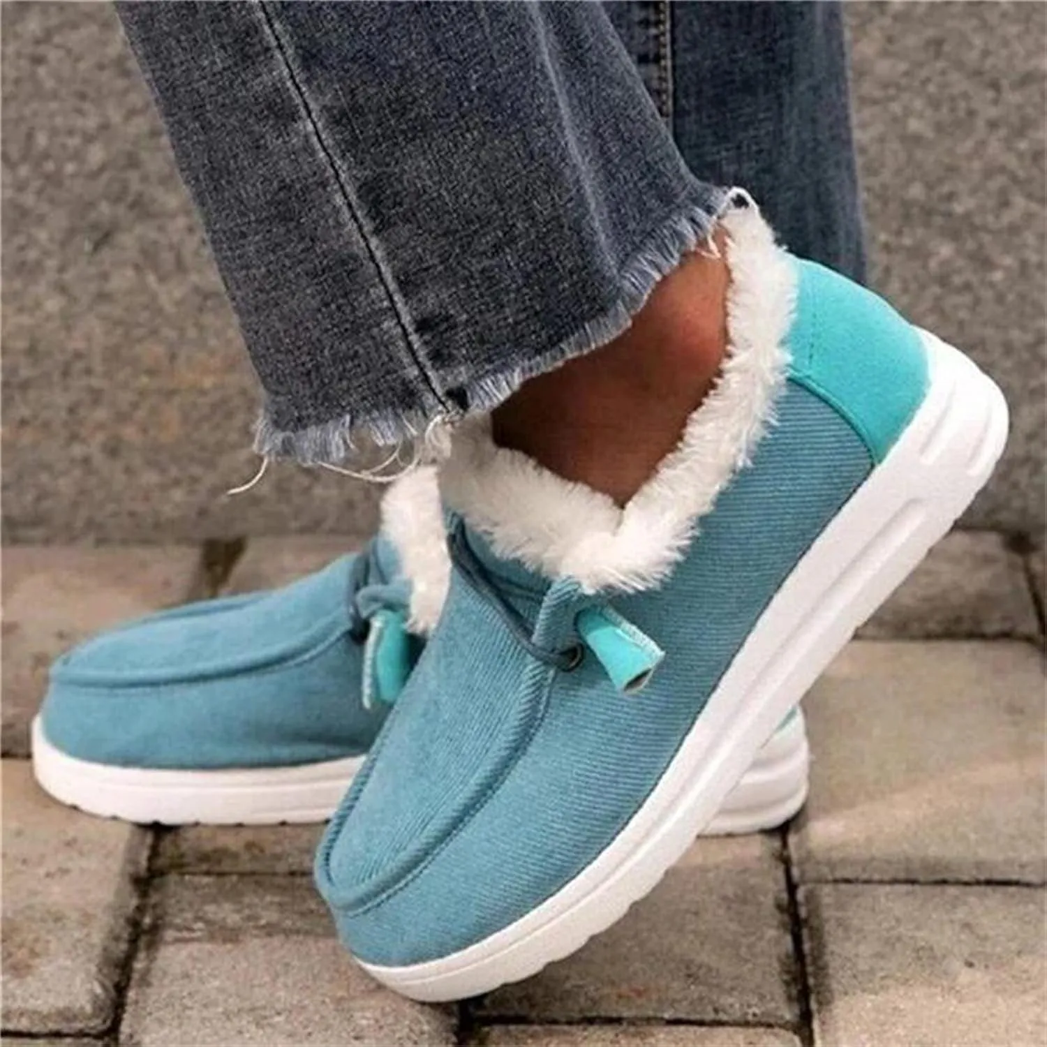 Ladmiple Snow Boots For Women Cute Wide Calf Warm Fur Lined Winter Boots Outdoor Slip On Comfortable Short Ankle Booties