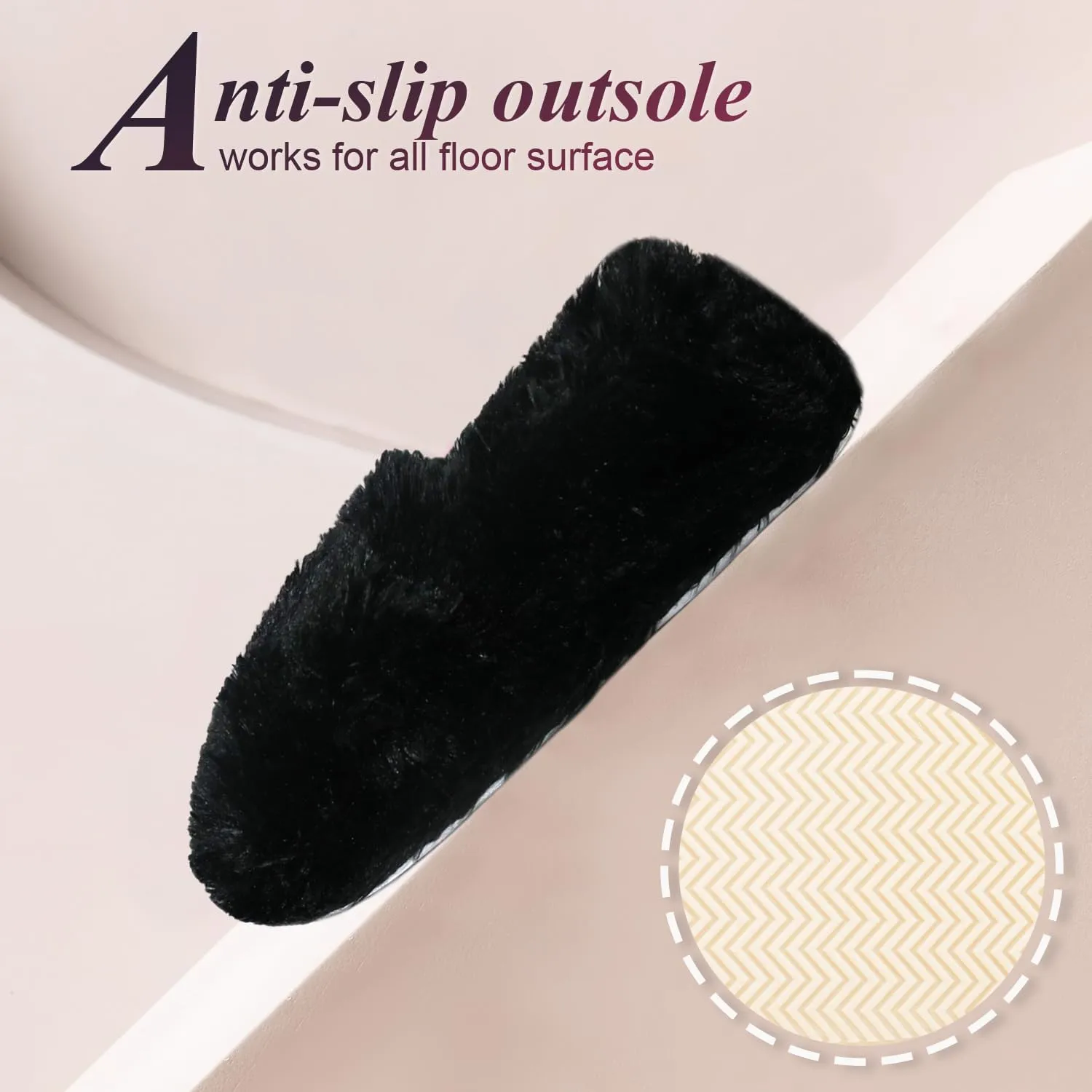 Onmygogo Fuzzy Winter Indoor Slippers for Women