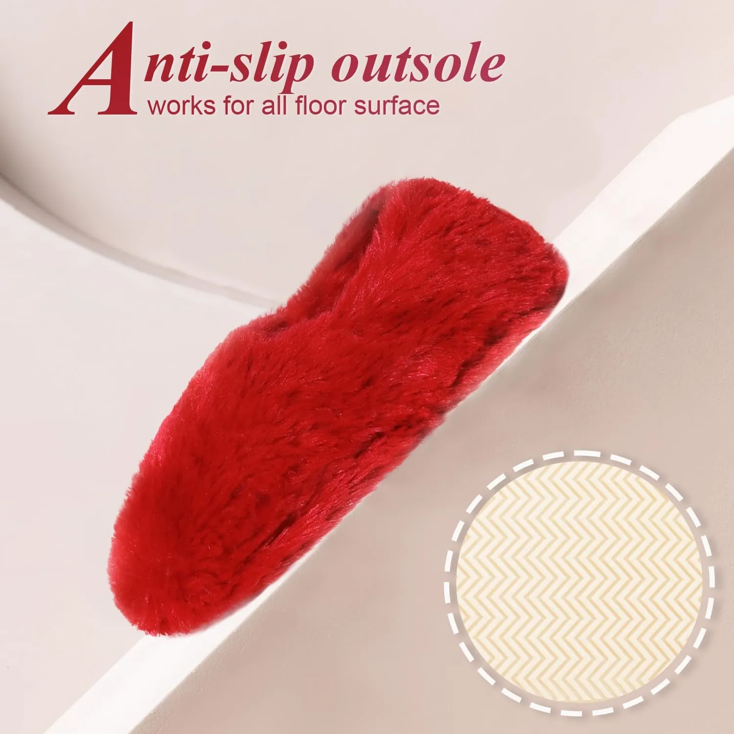 Onmygogo Fuzzy Winter Indoor Slippers for Women