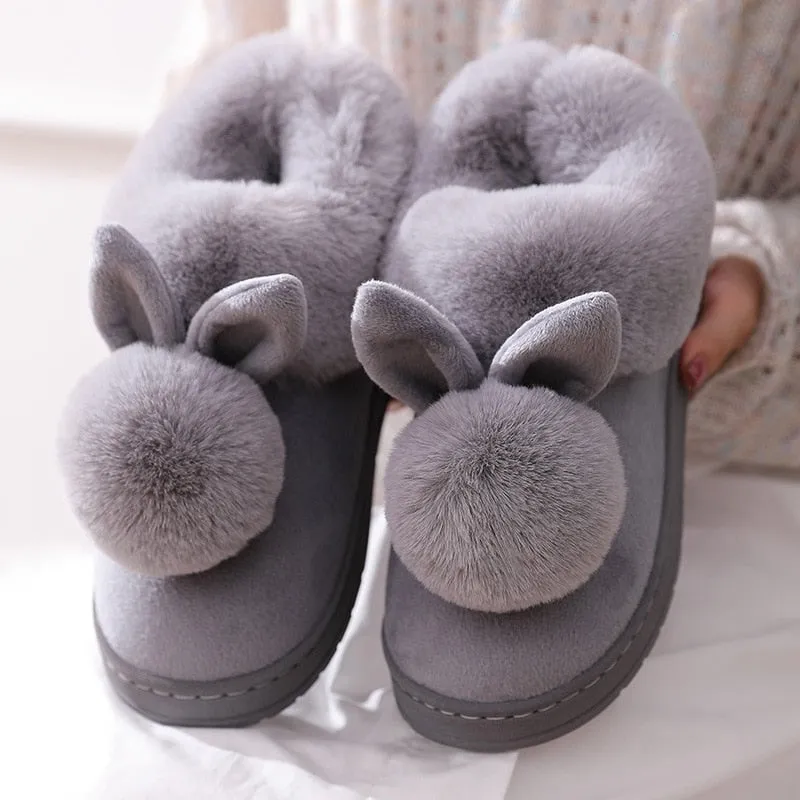 Rabbit Ear Fluffy Indoor Slippers
