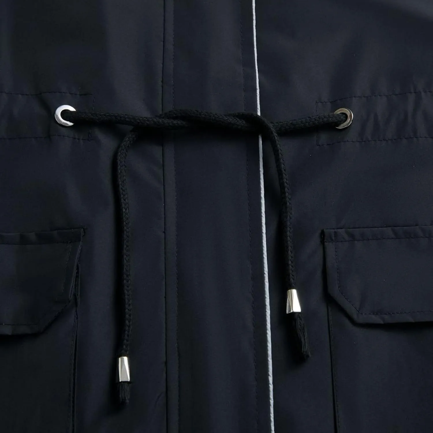 Waterproof Rain Jackets for Women Lightweight Packable Raincoat Casual Solid Rain Coat Mid Length Windbreaker