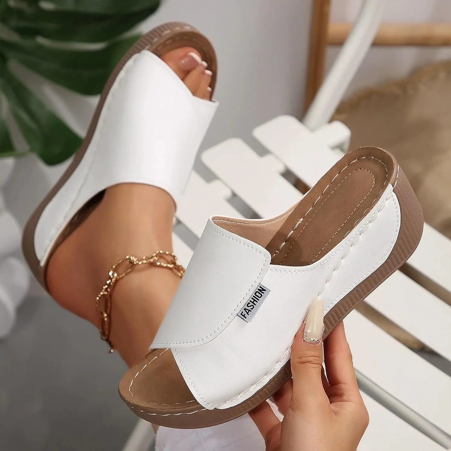 Wedge Sandals for Women 2025 Comfortable Slip On Platform Sandals with Arch Support Trendy Casual Dress Walking Shower Shoes An Adjustable Fit for Exceptional