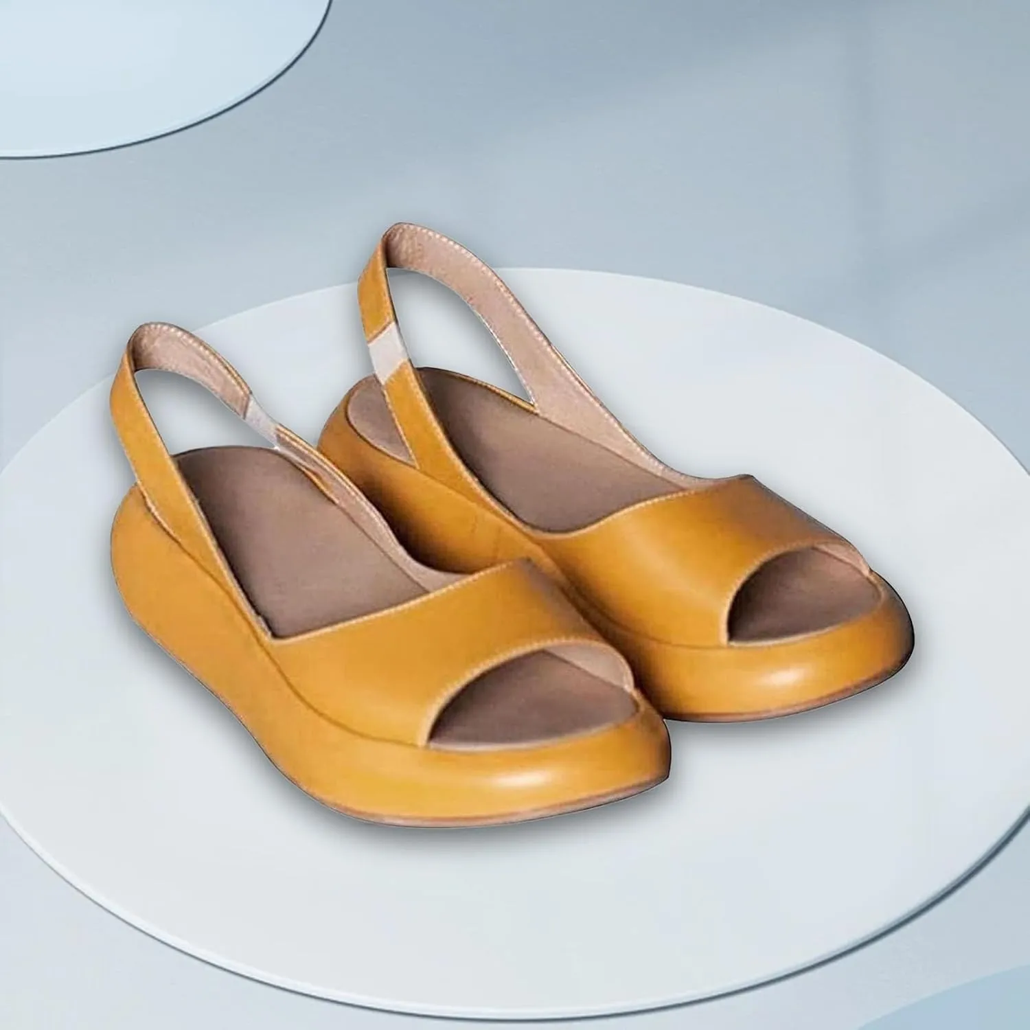 Womens Summer Platform Sandals Comfortable Open Toe Slingback Slides Sandal Casual Dressy Cute Elegant Fish Mouth Matte Water Friendly Beach Sandals for Vacation