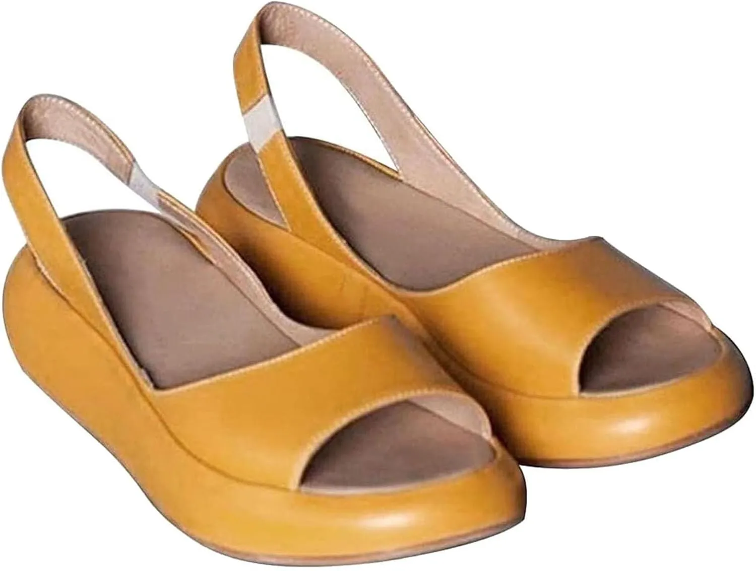 Womens Summer Platform Sandals Comfortable Open Toe Slingback Slides Sandal Casual Dressy Cute Elegant Fish Mouth Matte Water Friendly Beach Sandals for Vacation